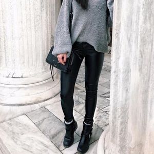 AE “leather” low rise pants